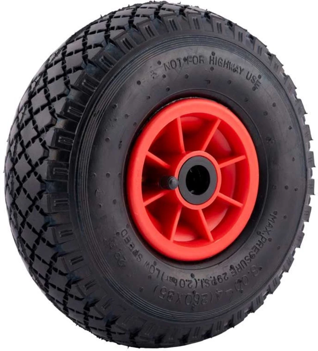 Benson Bolderkarwiel Steekwagenwiel Met Luchtband 3.00-4 | Asgatdiameter 20mm Rollager | Hoogte Wiel 26cm - Afbeelding 10