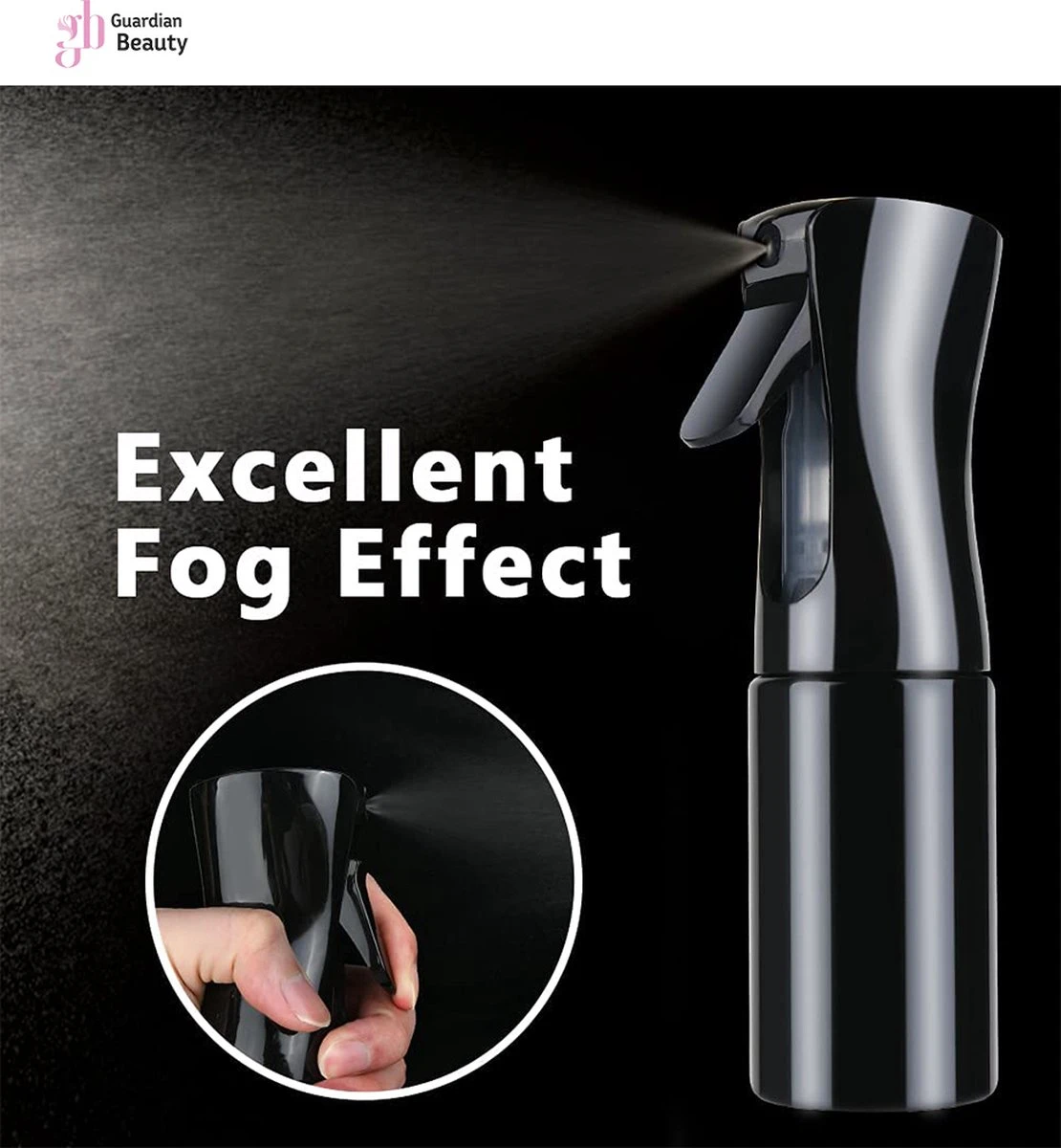 Merkloos Sibel Extreme Mist Verstuiver 160ml Zwart En Wit| Professional Hairdressing Plastic Fine Mist Spray Bottle - 2 Stucks - Afbeelding 2