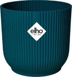 Elho Vibes Fold Rond 22 - Bloempot Voor Binnen - Ø 22.0 X H 20.2 Cm - Diepblauw