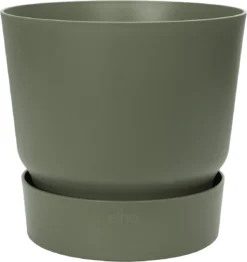 Elho Greenville Rond 30 - Grote Bloempot Voor Buiten - Gemaakt Van Gereycled Plastic - Ø 29.5 X H 27.8 Cm - Blad Groen