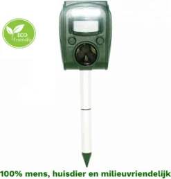 Merkloos Ultrasone Kattenverjager Op Zonne-energie - Muizenverjager - Marterverjager - Kattenschrik - Met USB Oplaadkabel - Straal Van 10 Meter