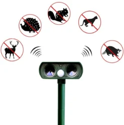 Sparckz Verjager® Ultrasone Kattenverjager Op Zonneenergie - Kattenschrik - Marterverjager - Afweermiddel Voor Vogels, Katten, Muizen, Ongedierte Etc. - Waterdicht - Rond