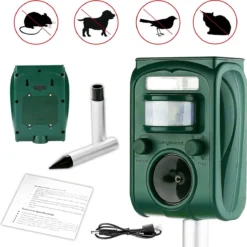 LivingBoost® – Kattenverjager Op Zonneenergie – Kattenschrik – Afweermiddel Voor Tuin – Met Adapter – Ultrasone Golf – Marterverjager – Verdrijft Katten, Ratten, Muizen, Etc.