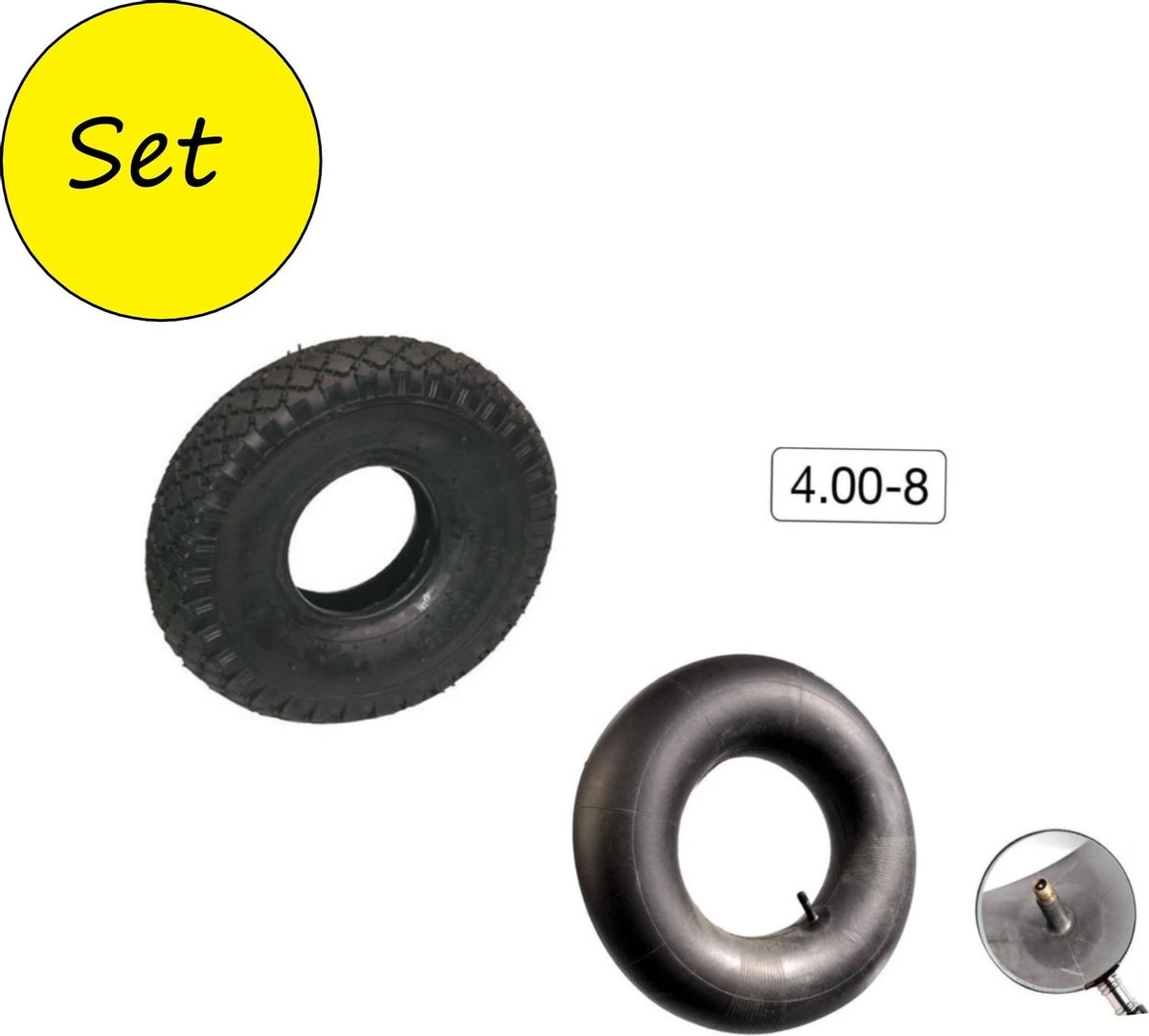Kruiwagenband Binnen En Buitenband 4.80/4.00-8 - Afbeelding 2