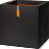 Capi Europe - Bloempot Vierkant Smooth NL - 50x50x50 - Zwart - Voor Binnen En Buiten - KBL904