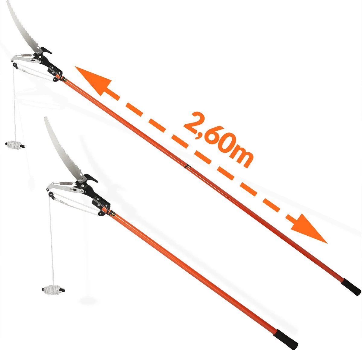 Gardebruk Takkenzaag Telescopisch - 2in1 Zaag & Snoeischaar - Oranje - Afbeelding 4