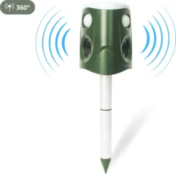 Tenify Ultrasone Kattenverjager - Groot Bereik - 360 Graden - Op Zonneenergie - USB Oplaadbaar - Kattenschrik - Afweermiddel - Ongedierte - Vogel - Dieren - Muizen - Ratten Verjager