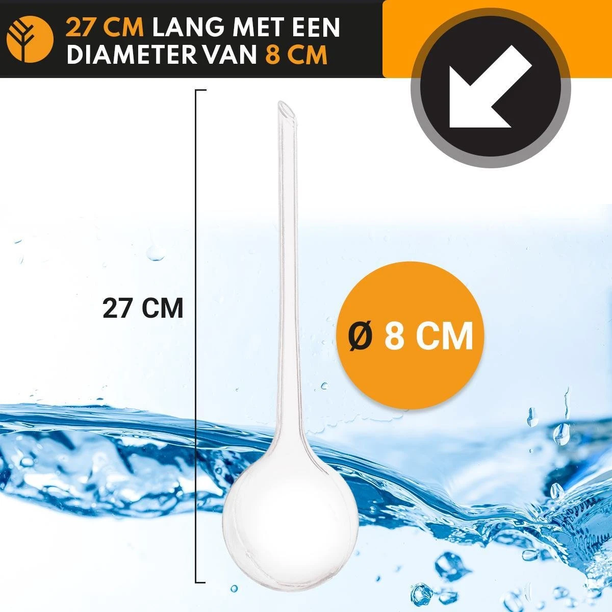 Waterdruppelaar Set Van 6 Stuks Voor Planten Transparant – 27 CM – Automatisch Watergeefsysteem Voor Kamerplanten – Planten Watergever Met Druppelsysteem – Waterbol - Afbeelding 5