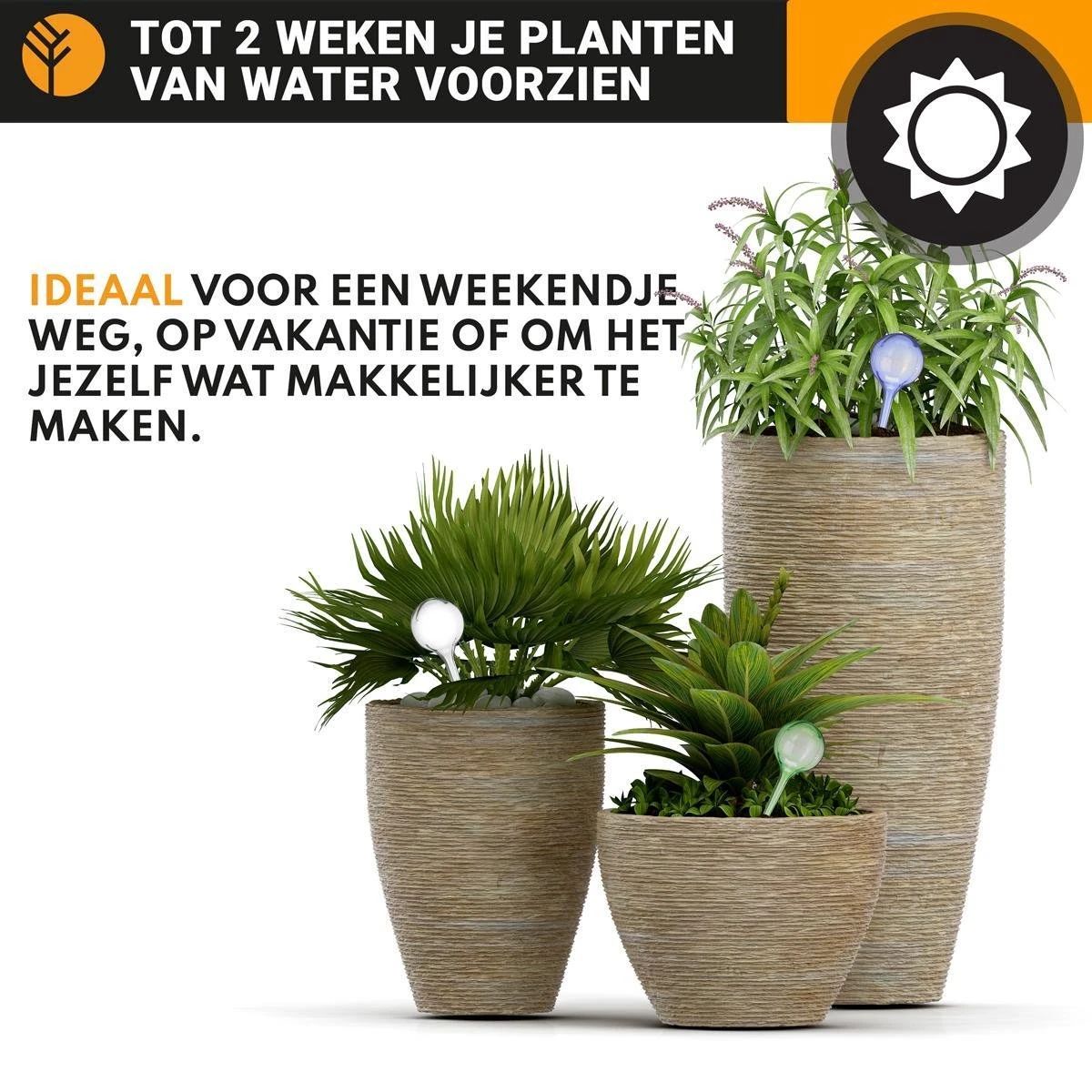 Waterdruppelaar Blauw Set Van 6 Stuks Voor Planten – 27 CM – Automatisch Watergeefsysteem Voor Kamerplanten – Planten Watergever Met Druppelsysteem – Waterbol - Afbeelding 2