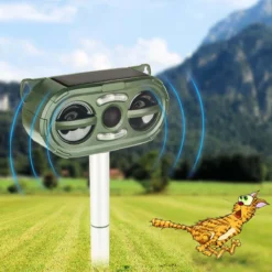 Steks® Kattenverjager 2023 Model - Kattenschrik - Katten Afweermiddel - Op Zonneenergie - Marterverjager - Op Batterijen - Met Adapter - Tuin - Ongedierte Verjager