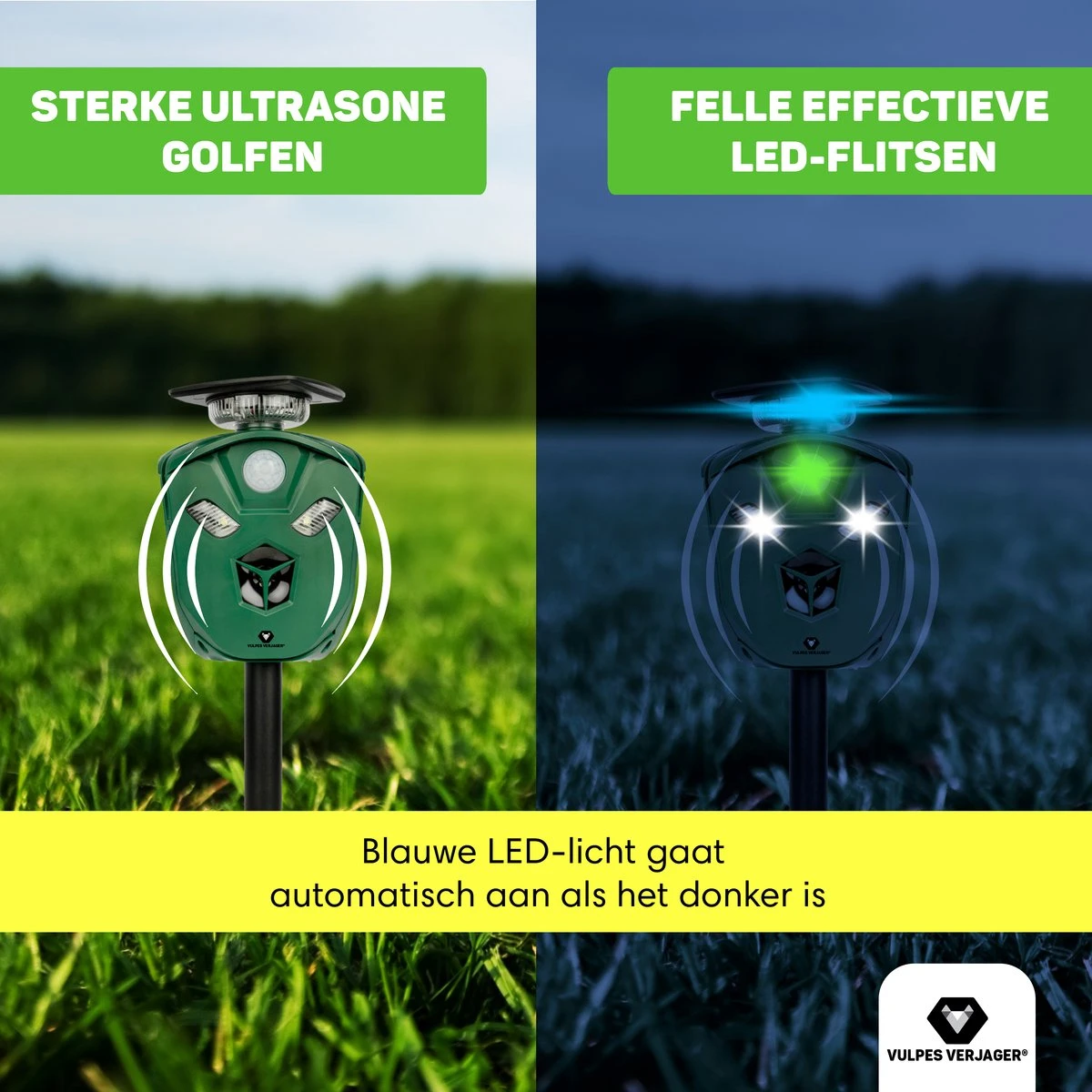 Vulpes Verjager® Ultrasone Kattenverjager Op Zonneenergie - Kattenschrik - Marterverjager - Waterdicht, 360° Bescherming & 20m Bereik - Afweermiddel Voor Vogels, Katten, Muizen Etc. - Afbeelding 10