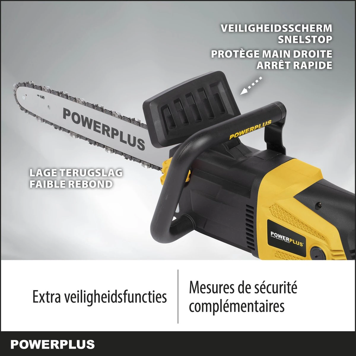 Powerplus POWXG1009 Elektrische Kettingzaag - 2400W - Zwaardlengte 400mm - Automatische Kettingsmering - Incl. 1x Ketting En 1x Zwaard - Afbeelding 5