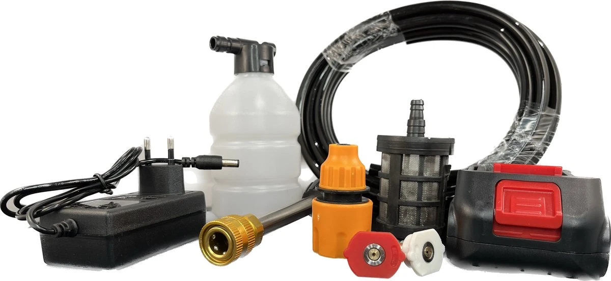 Hogedrukreinger Op Accu - Inclusief Opbergkoffer - Foam Gun - Foam Sprayer - Schuimpistool - Schuimsproeier - Hogedruk Pistool - Inclusief Accesoires - Afbeelding 4