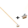 Synx Tools Onkruidborstel Met Schraper + Extra Borstel Met Schraper - Onkruidverwijderaar / Bodembewerkers - Voegenborstels -Voegenkrabbers - Met 2x Houders En 1x Steel 160cm