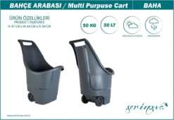 Kruiwagen Met Wielen Antraciet Tuintrolley Shoppingkar Bolderkar Max 50kg