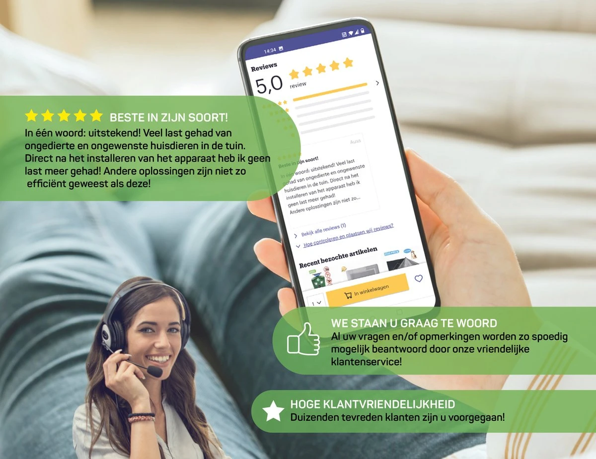 Vulpes Verjager® Ultrasone Kattenverjager Op Zonneenergie - Kattenschrik - Marterverjager - Waterdicht, 360° Bescherming & 20m Bereik - Afweermiddel Voor Vogels, Katten, Muizen Etc. - Afbeelding 13