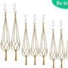 9 Stuks Jute Macrame Plantenhangers - Boho Handgeweven Katoen Hangpot Voor Binnen/Buiten - Hangende Bloempot Met Kralen - Macramé Touw/Koord Hangplant Houder - Bohemian Wandhanger Decoratie - Plant Hanger - Verticale Tuin Bloempothouder Planthanger