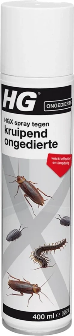 HGX Spray Tegen Kruipend Ongedierte - 12910N - 400ml - Zeer Krachtig Middel - Vlekvrij - Werkt Tot 6 Weken