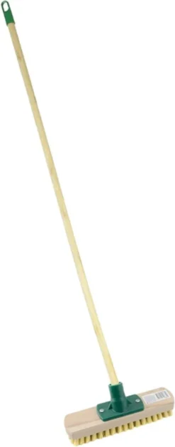 Merkloos Luiwagen/schrobbezem Met Steel - Hout - 24 Cm