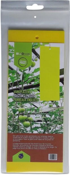 Biogroei Gele Vangplaten - Ongedierteval - 10 Stuks - 10cmx25cm - Tegen Rouwvliegjes, Trips, Witte Vlieg En Vliegende Bladluis