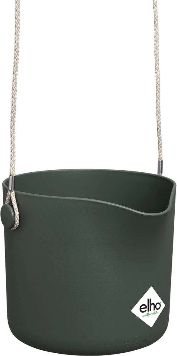 Elho B.for Swing 18 Hangpot - Bloempot Voor Binnen - Ø 18.0 X H 16.5 Cm - Groen/Blad Groen - Afbeelding 2