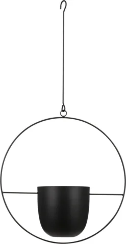 Mica Decorations Dexter Bloempot Hangend - L34 X B14 X H65 Cm - Zwart