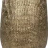 Merkloos Hoge Pot Ryan Shiny Gold 27x50 Cm Ronde Gouden Bloempot Voor Binnen