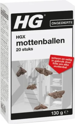 HGX Mottenballen - 130 Gr - Effectieve Bestrijdingsmiddel - Langdurige Bescherming