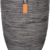 Capi Europe - Vaas Elegant Laag Rib NL - 36x47 - Antraciet - Voor Binnen En Buiten - KOFZ782