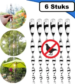 Summer Spark Vogel Afschrik Spiraalstaaf 6 Stuks - Duivenverjager - Holografisch Vogelverjager - Vogelverschrikker – Duivenwering – Alternatief Voor Duivenpinnen En Vogelnet