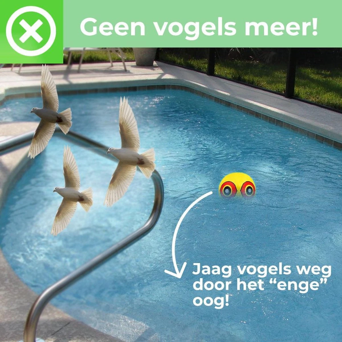 Merkloos Vogelverschrikker Pro - 3 Stuks - Reigerverschrikker Pro - Reigerverjager - Reiger Afschrikken - Reigerverjager Pond Protector - Vogelverjager - Duivenverjager - Vogelverschrikker - Afbeelding 5