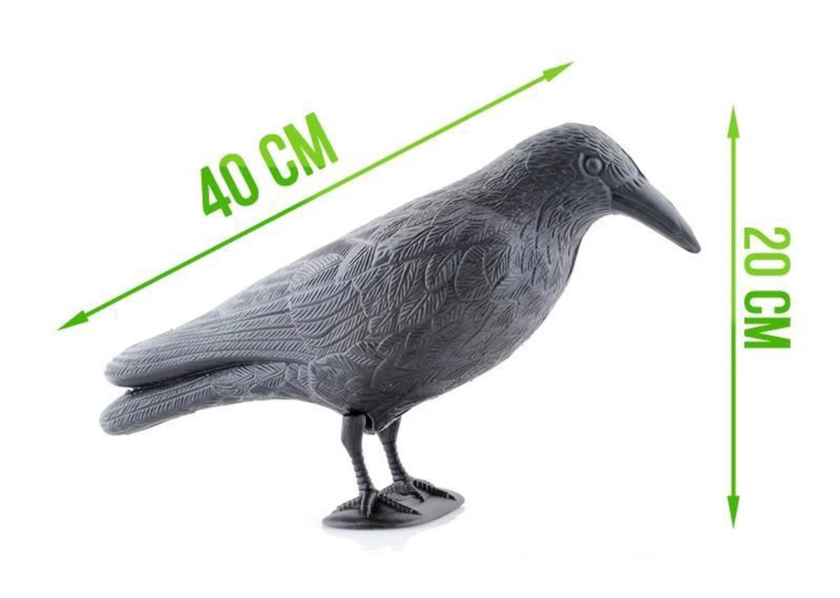 Merkloos XL Vogelverschriker Kraai - Plastic - Zwart - Afbeelding 2